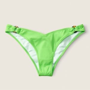 NWT Victoria's Secret Pink V Front Itsy Bikini Bottom with Rings New Large